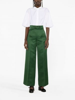 Pantalon taille haute plissé Viktor & Rolf vert