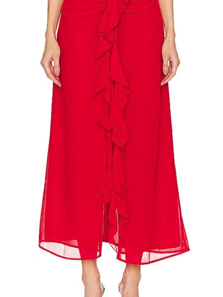 Falda midi Bardot rojo