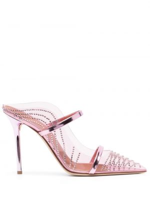 Papuci tip mules transparente Malone Souliers roz
