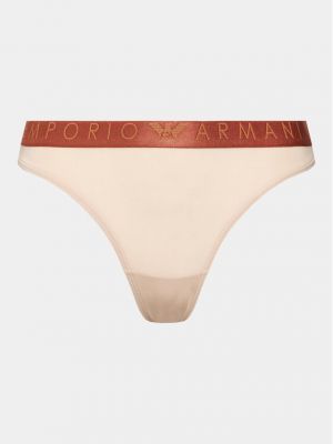 Chiloți tanga Emporio Armani Underwear bej