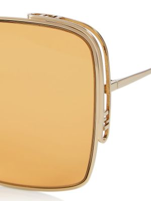 Oversize слънчеви очила Fendi оранжево