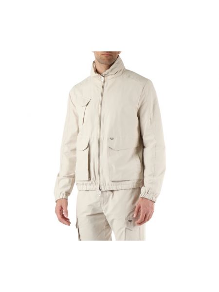 Chaqueta de algodón con capucha Antony Morato beige