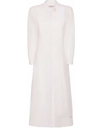 Sukienka midi bawełniana muślinowa Jil Sander biała