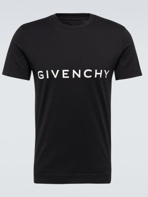 Koszulka bawełniana z dżerseju Givenchy czarna