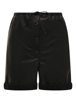 Кожаные шорты Prada черные