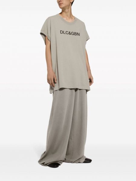 Bavlněné tričko s potiskem Dolce & Gabbana šedé