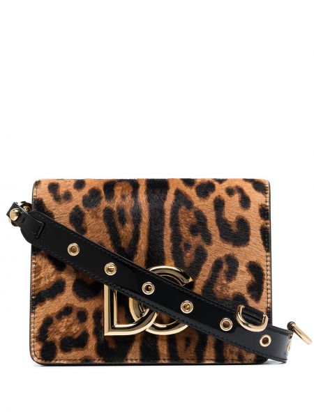 Bolso cruzado con estampado leopardo Dolce & Gabbana