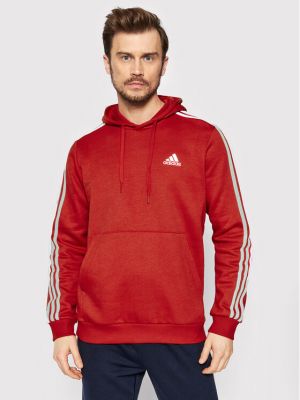 Dryžuotas fliso džemperis Adidas raudona