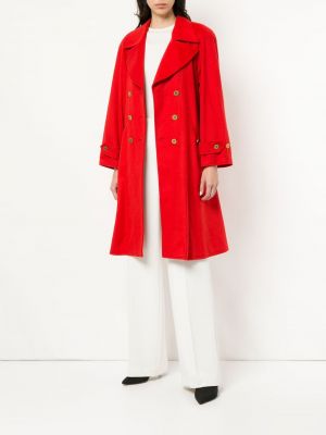 Abrigo de cachemir con estampado de cachemira bootcut Chanel Pre-owned rojo