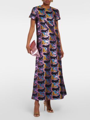 Dlouhé šaty s potlačou La Doublej fialová