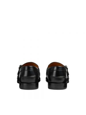 Loafers de cuero con hebilla Gucci negro