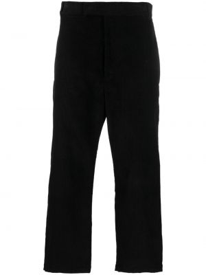 Pruhované manšestrové rovné kalhoty Thom Browne černé