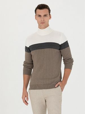 Приталенный свитер с высоким воротником Pierre Cardin