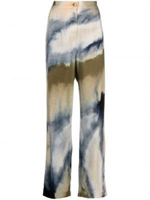 Spodnie z nadrukiem w abstrakcyjne wzory Raquel Allegra niebieskie