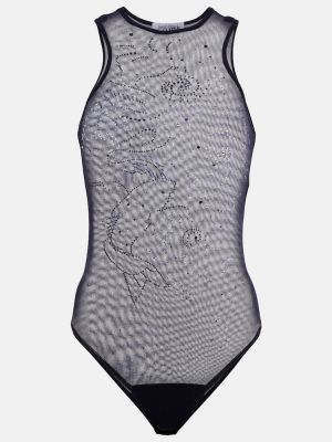 Mesh body mit print Jean Paul Gaultier blau