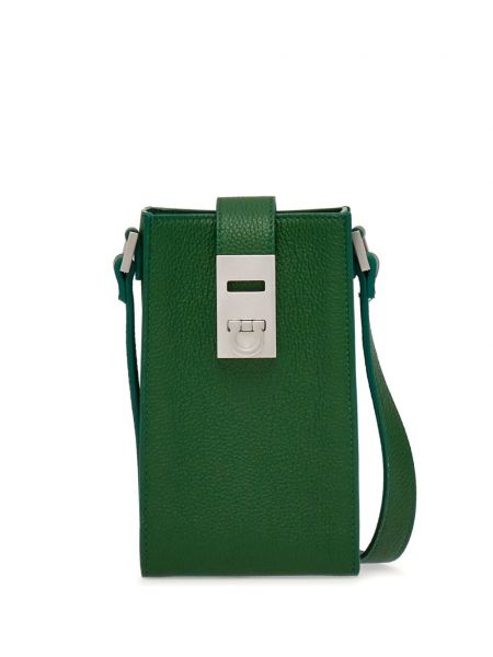 Чанта през рамо с принт Ferragamo зелено
