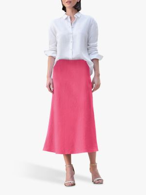 Льняная юбка миди Pure Collection розовая