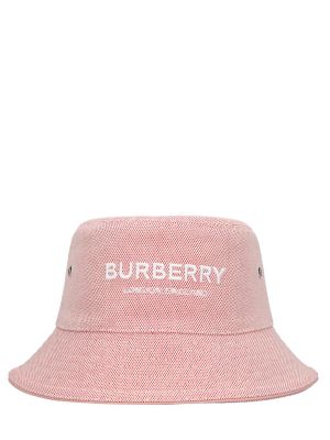 Памучна шапка розово Burberry
