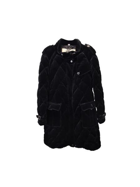 Aksamitny płaszcz Burberry Vintage czarny