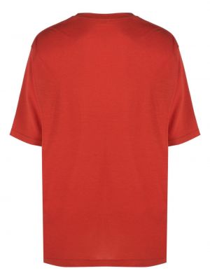 T-shirt en laine avec manches courtes Auralee rouge