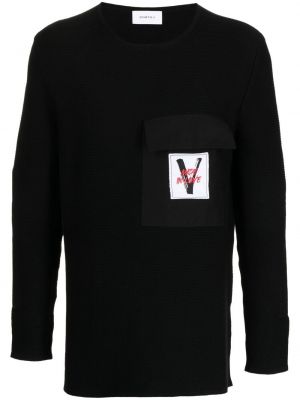 Пуловер с кръгло деколте Ports V черно