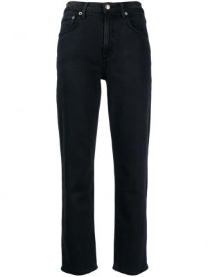 Straight fit džíny s nízkým pasem Agolde černé