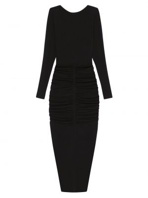 Вечернее платье с рюшами из крепа Givenchy черное