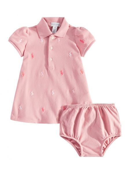 Puuvilla poolo mekko tytöille Polo Ralph Lauren Kids pinkki