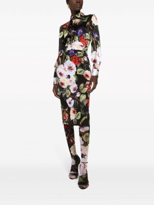 Raštuotas gėlėtas pieštuko formos sijonas Dolce & Gabbana žalia