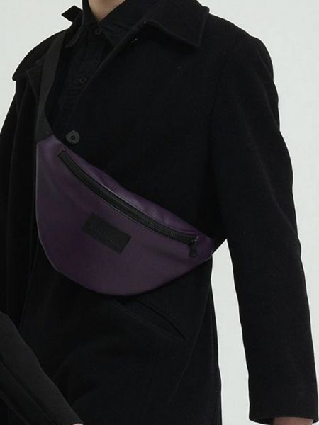 Кожаная поясная сумка из искусственной кожи Without фиолетовая