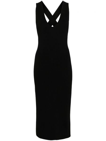 Φόρεμα με τιράντες με λαιμόκοψη v P.a.r.o.s.h. μαύρο