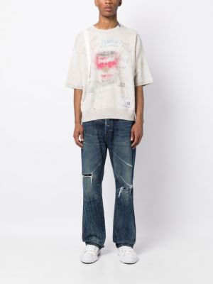 Distressed t-shirt aus baumwoll mit print Maison Mihara Yasuhiro