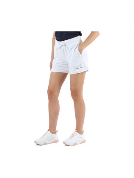 Pantalones cortos de viscosa deportivos Emporio Armani Ea7 blanco
