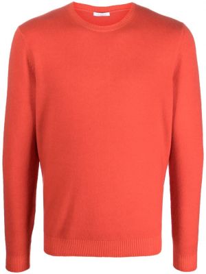 Vlnený sveter s okrúhlym výstrihom Malo oranžová