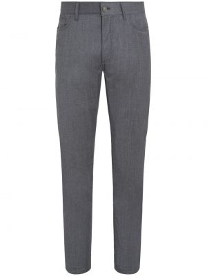 Vlněné rovné kalhoty Zegna šedé