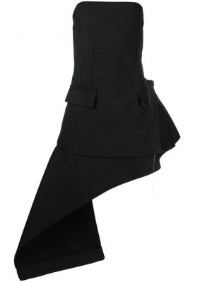 Asymetrické koktejlové šaty Sacai černé