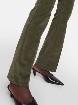 Manšestrové rovné kalhoty Veronica Beard zelené