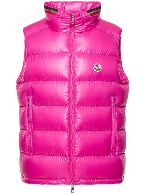 Růžová péřová vesta Moncler