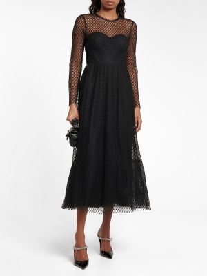Μάξι φόρεμα από διχτυωτό Redvalentino μαύρο