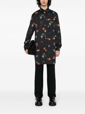 Oversize hemd aus baumwoll mit print Comme Des Garçons Homme Plus schwarz
