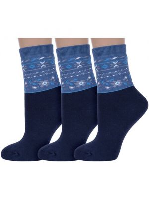 Женские носки ГАММА укороченные, махровые синий