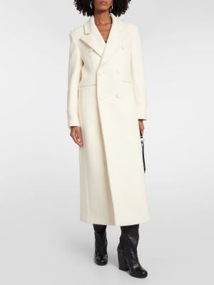 Vlněný kabát Xu Zhi bílý