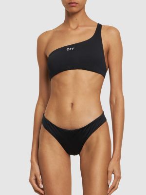 Bikini con stampa Off-white nero