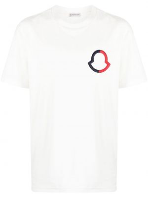 T-shirt brodé Moncler blanc