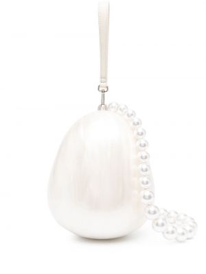 Nákupná taška s perlami Simone Rocha biela