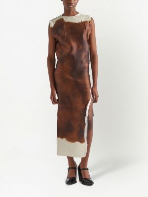 Maksi suknelė satininis Prada ruda