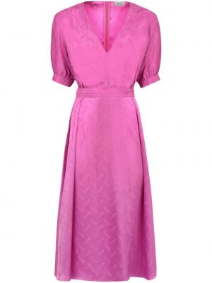 Μίντι φόρεμα με λαιμόκοψη v Bally ροζ