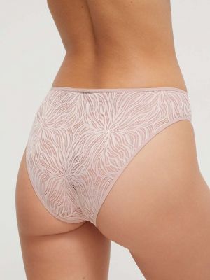 Slipy koronkowe Calvin Klein Underwear różowe