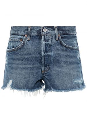 Kratke jeans hlače Agolde modra