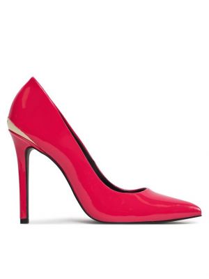 Полуотворени обувки с ток с ток Just Cavalli розово